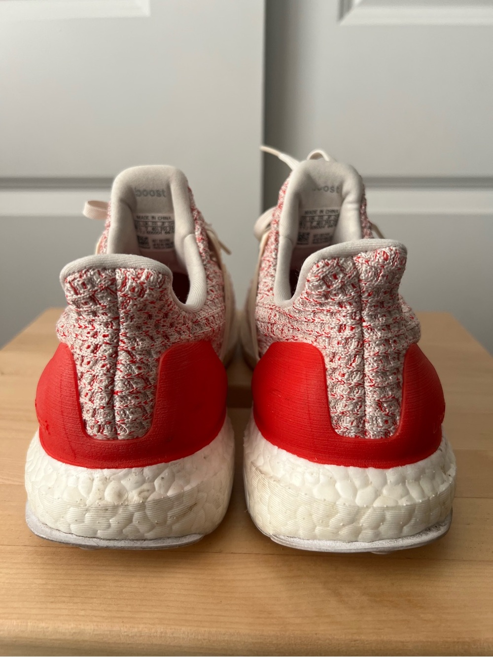 Adidas Red and White Boost Running Sneakers - Picture 4 of 9
